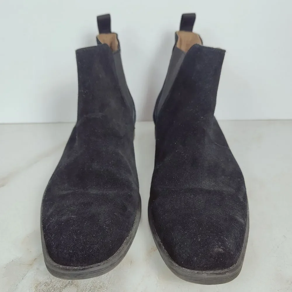 Aldo Men's Black Suede Almond Toe Chelsea Boots, Sz 12